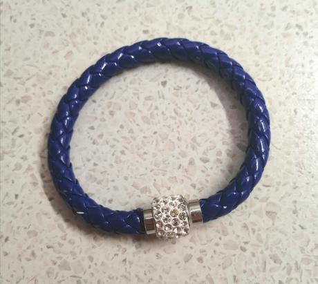 Dámsky náramok z umelej kože, modrý, 
