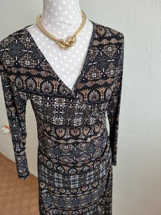 Čierno-hnedo-biele elast.šaty isolde m, m