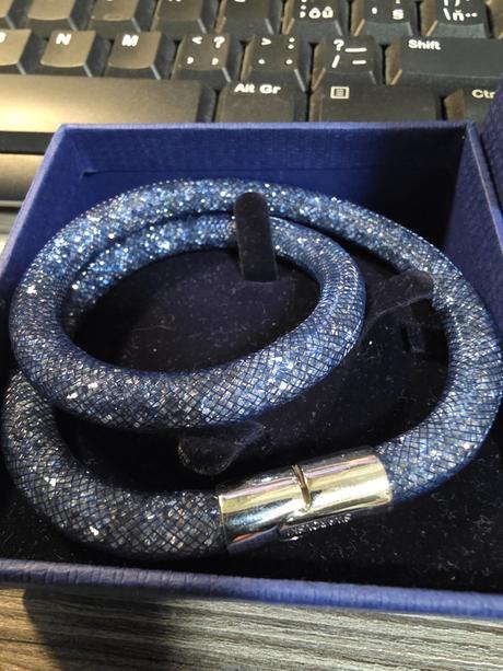 Swarovski stardust double bracelet modrý, swarovski