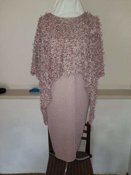 Ružové spoločenské šaty s bolerkom, 50