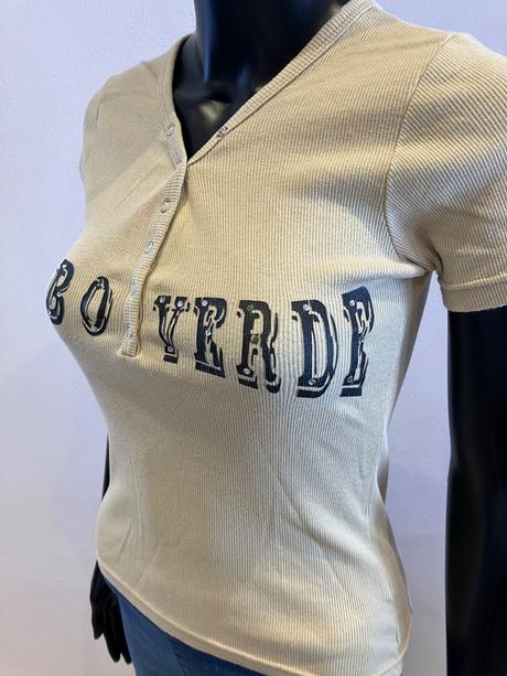 Dámske vrúbkované tričko s nápisom (m), m