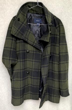 Gant vlnený károvaný kabát, gant,xs