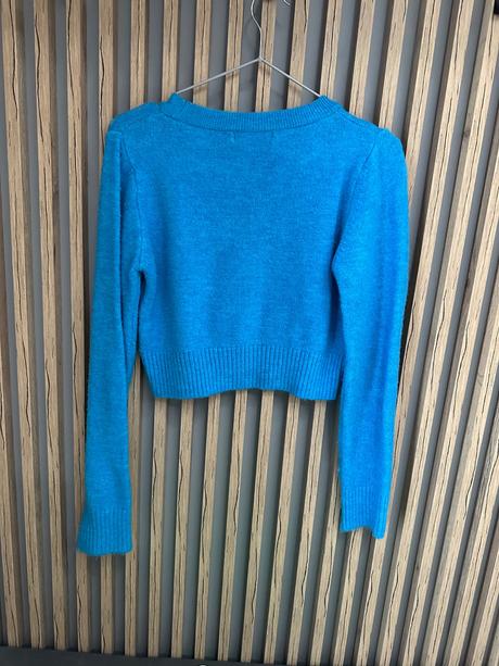 Crop modrý pulover, stradivarius,s