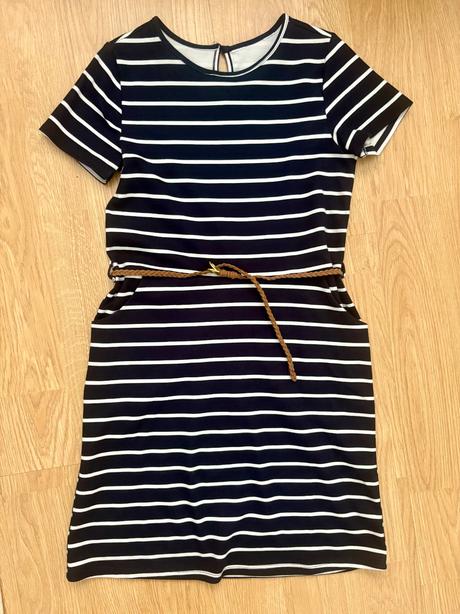 H&m prúžkované šaty 134/140, h&m,134