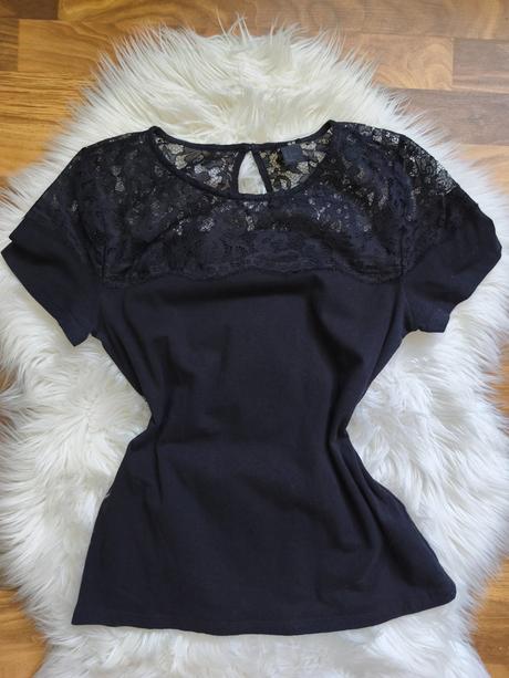 Dámske štýlové čierne tričko, h&m,m