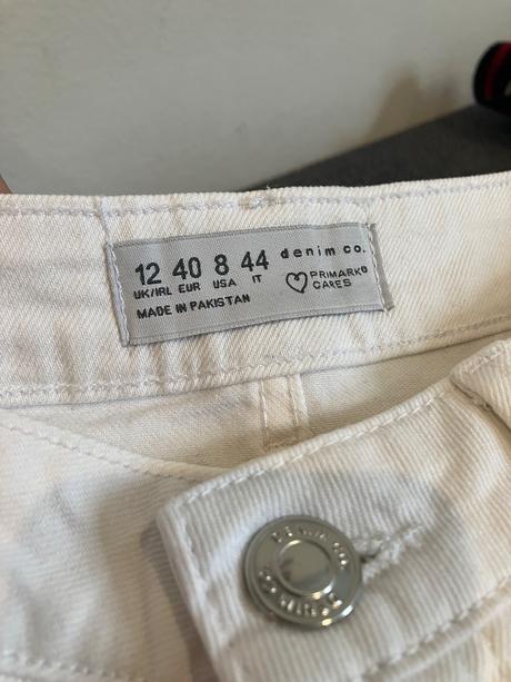 Riflové kraťasy biele, primark,40