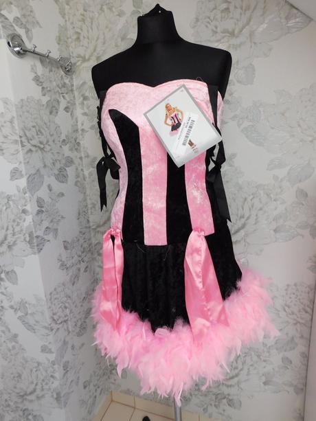 Pakne šaty/maska,čierno/ruzovej farby, 