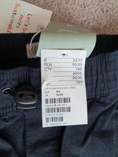 Čierne nohavice hm 164, h&m,164