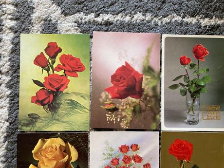 Retro ružičkové pohľadnice 80-90te roky 6ks, 