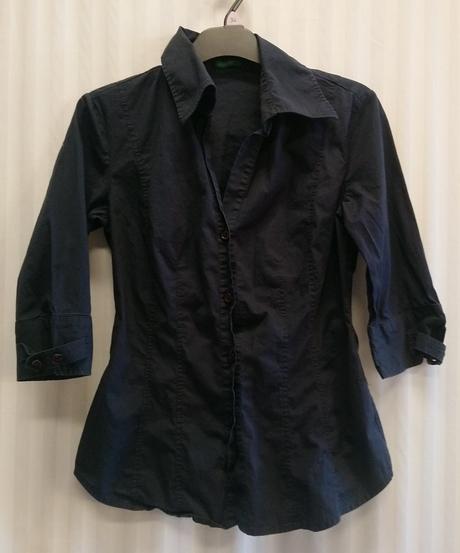 Dámska tmavo modrá elastická blúzka, benetton, xs, benetton,xs