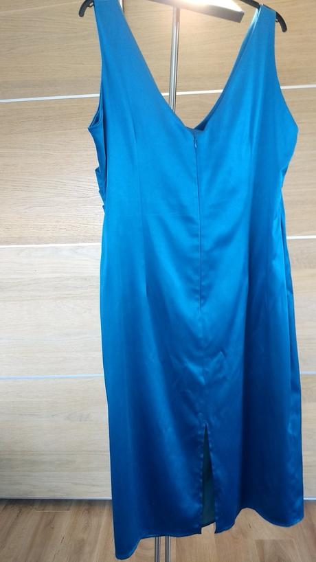 Tyrkysove satenove saty michell+set nausnice+nahrd, 46