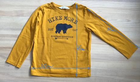 Detské žlté tričko s dlhým rukávom veľ. 110/116, h&m,110
