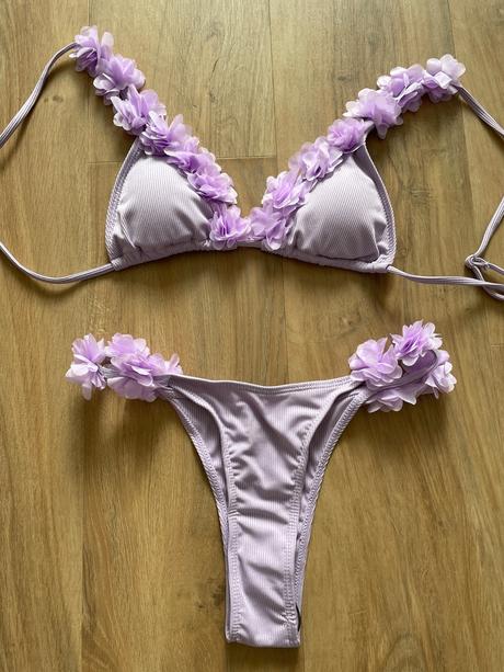 Plavky s 3d kvetinami, s