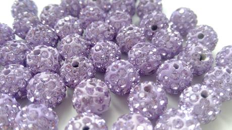 Korálky shamballa - light violet 10 mm, 