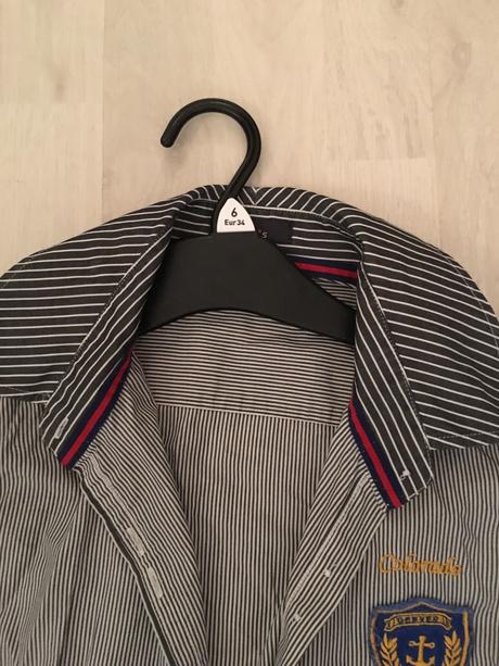 Košeľová blúzka s nášivkami, m