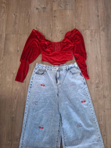 Zamatovy crop top, m