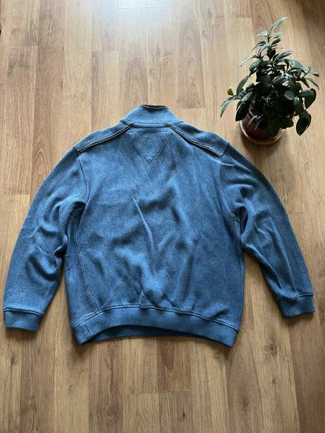 Modrý pánsky sveter/ modrý pánsky pulóver na zips, l