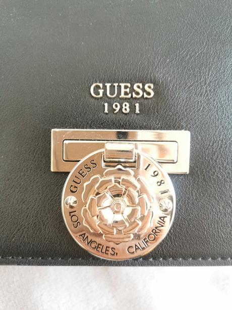 Kožená čierna kabelka guess, guess