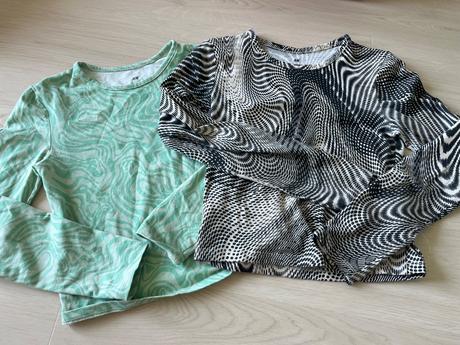 2x topikove tricko 134/140, h&m,134