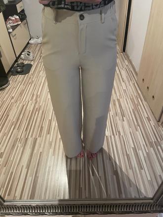 Krémové nohavice, s