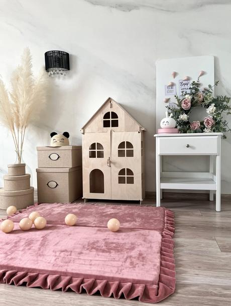 Velvet podložka štvorec, staroružová -105x105cm, 