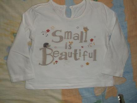 Biele tričko s dl. ruk, 9 - 18 mes. , tesco,80