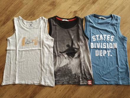 3ks chlapčenské tielka v. 134/140, h&m,134