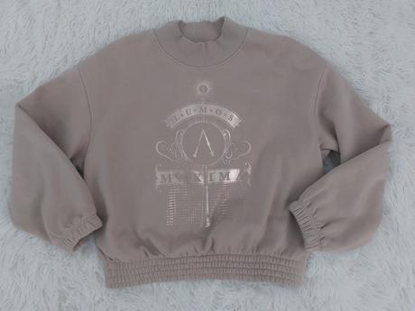 Dievčenská mikina, krátka, zateplená, h&m,134