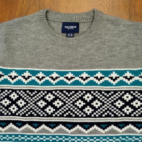 Pánsky sveter pull&bear s nórskym vzorom, pull&bear,m