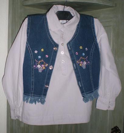 Blúza + rifľová vesta, 116