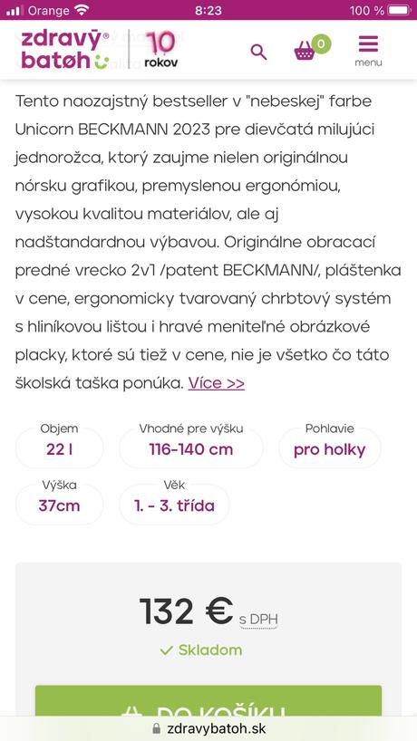 Školská taška beckmann, 