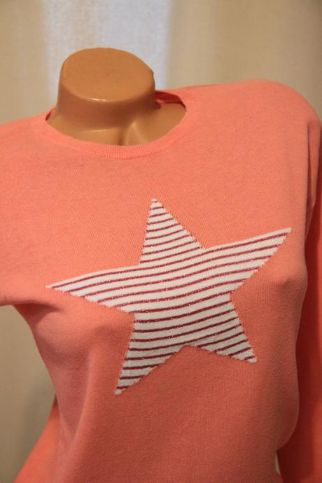 Ružový sveter s hviezdičkou, montego, xs