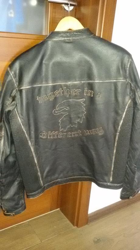 Kožená podšitá bunda, l