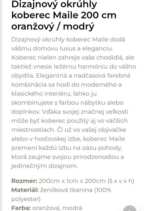 Dizajnový koberec okrúhly 200x200x1cm-protišmikovy, 