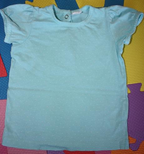 Krásne tričulká - biele a tyrkysové - ako nové!, h&m,80