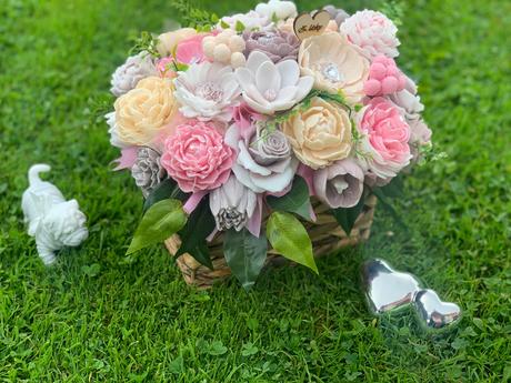 Mydlova kytica gratulačná kôš, 