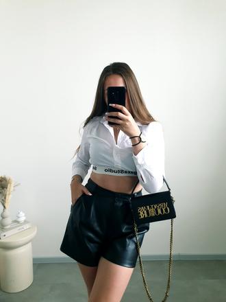 Crop biela košeľa s, s