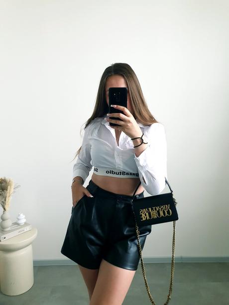 Crop biela košeľa s, s