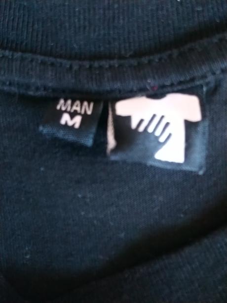 Pánske černe tričko s motívom, nápisy, man hi5, m, m