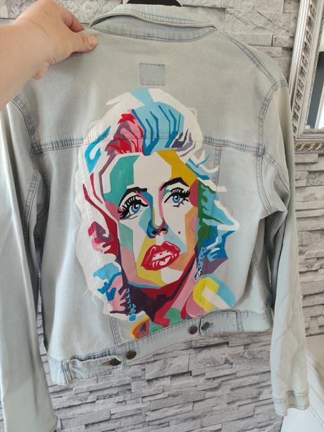Štýlovo-maľovaná riflovka marylin mon, 40
