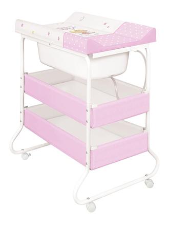 Prebaľovací stôl s vaničkou susie anjelik ružový,