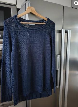 La strada tmavo modrý dierkovaný svetrík m-l, l