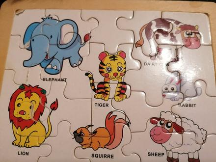 Puzzle po anglicky zvierata,