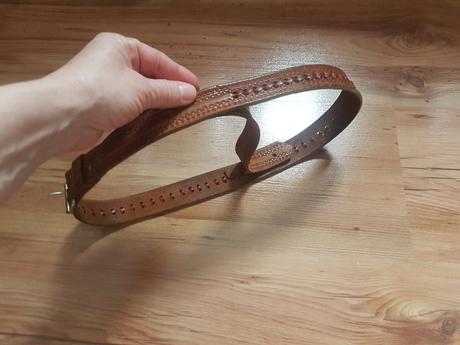Kožený opasok-kožená časť 108,aj s prackou 110 cm, 