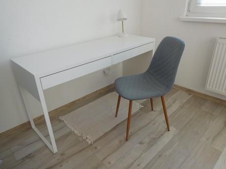 Stol písací biely  142 x 50 cm + stolička pevná,, 