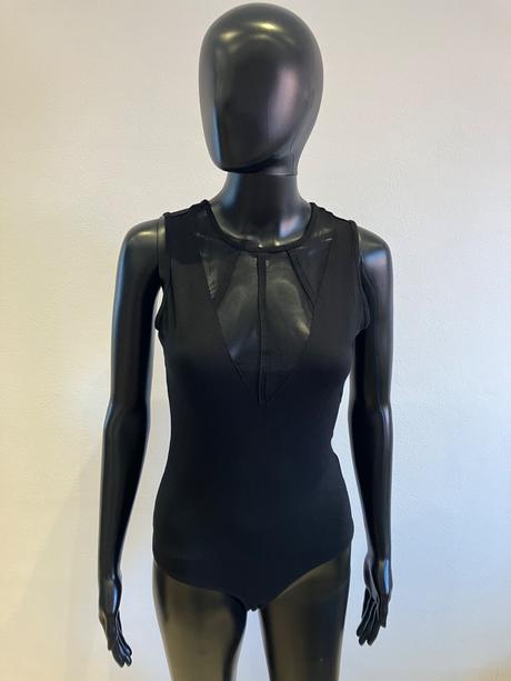 Dámske body s tylom čierne, s