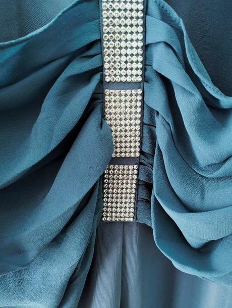 Elegantné šaty, šedá/modrá, v. 2xl/3xl, xxl