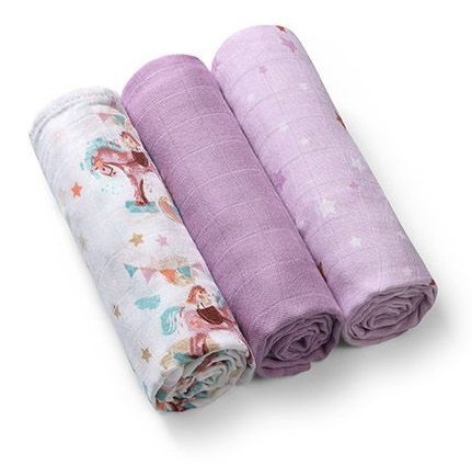 Babyono sada 3 bambusových plienok 70x70 cm ružové, babyono