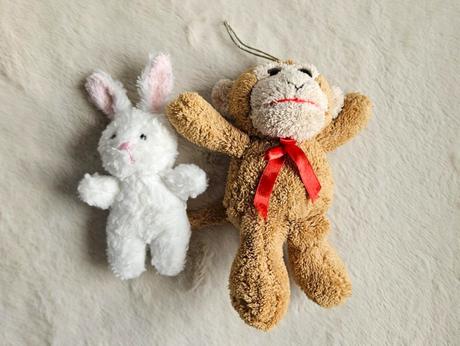 Plyšová hračka opica a zajačik, 