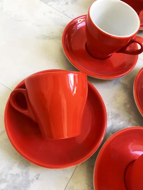 Koralová kávová súprava,